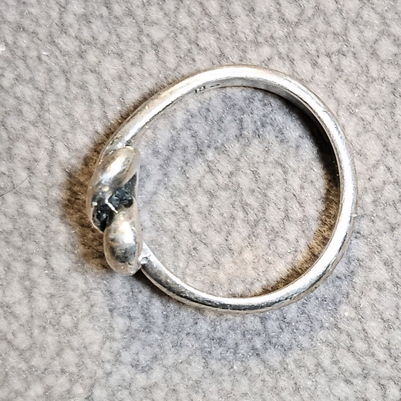 James Avery Retired Sterling Silver Heart Knot Ring - Picture 2 of 4